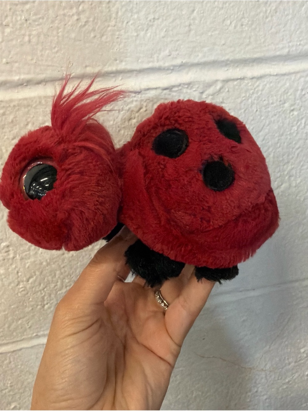 Jellycat Red Plush Ladybug Clip-On Bib Accessory